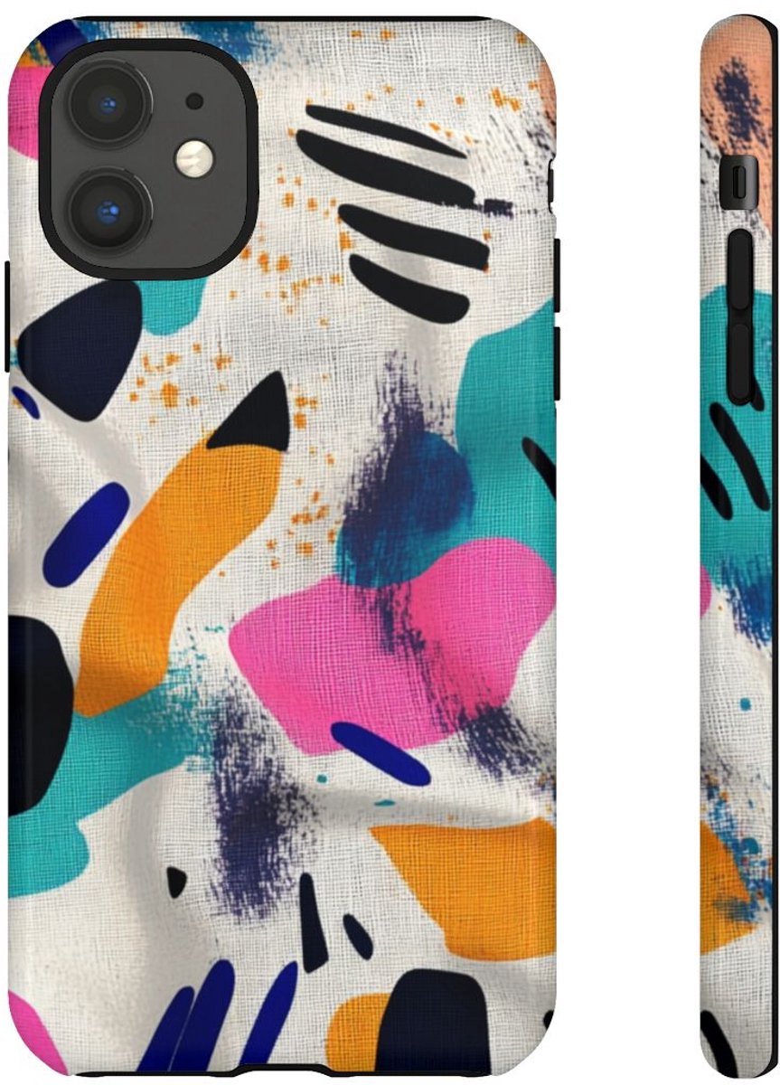 Kleurrijk Abstracte Vormenpatroon – Telefoonhoesje Geschikt voor iPhone 11