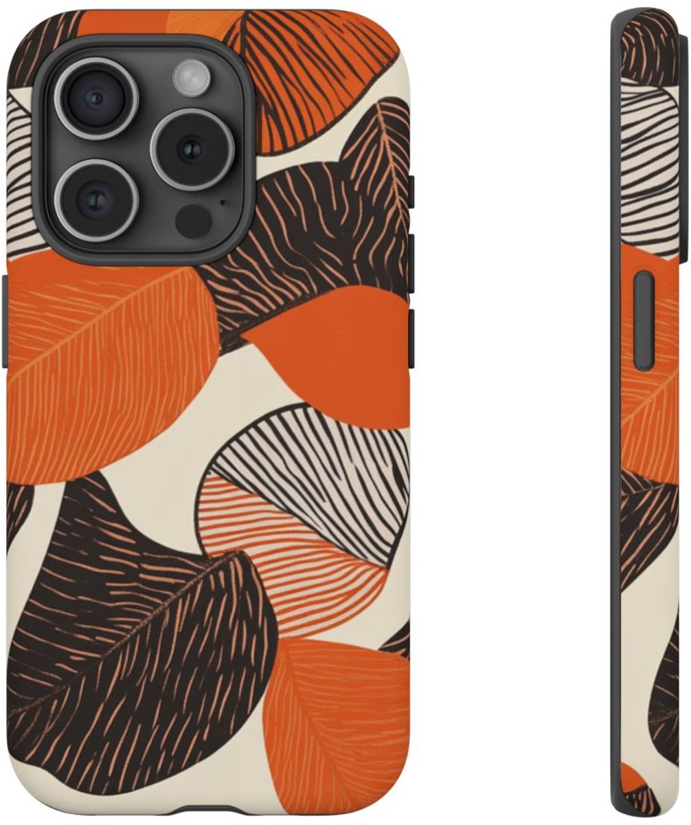 Abstract Herfstbladeren Patroon – Telefoonhoesje Geschikt voor iPhone 15 Pro