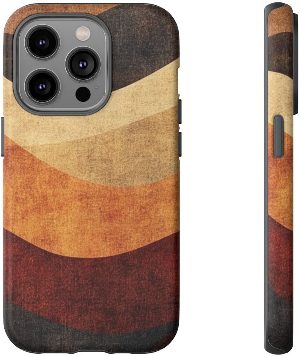 Warme Abstracte Golfpatronen – Telefoonhoesje Geschikt voor iPhone 14 Pro