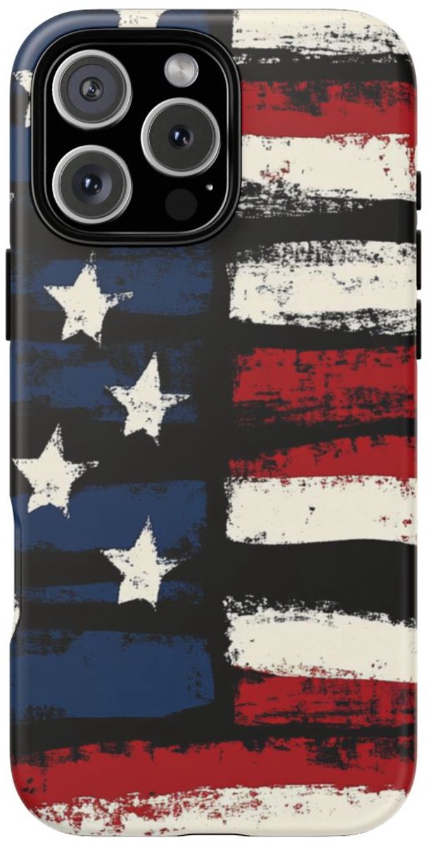 Verweerd Vlagpatroon met Vintage Effect – Telefoonhoesje Geschikt voor iPhone 16 Pro Max