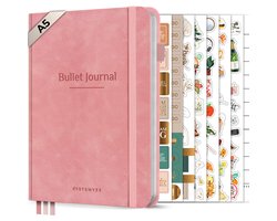Systemyze Bullet Journal – Notitieboek A5 – Journal Notebook – Hardcover Vegan Leer – Roze