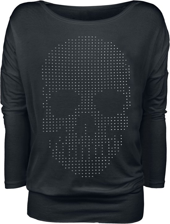 Full Volume Zwarte trui met doodshoofdprint - Dames - L