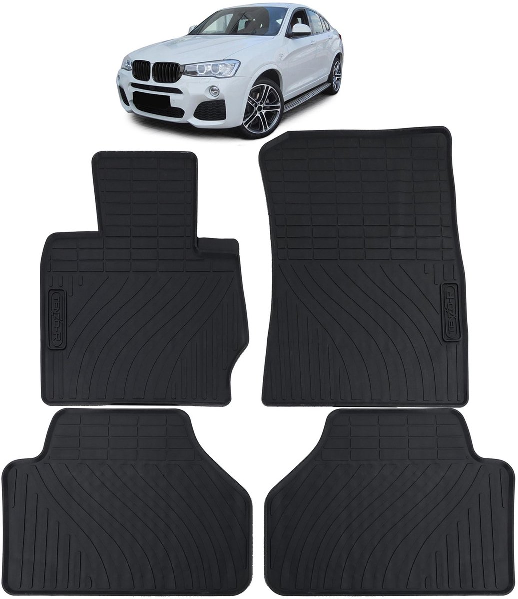 Rubberen Automatten Zwart Premium Passend voor Bmw X4 F26 vanaf 2013 t/m 2018 (4 delige set)