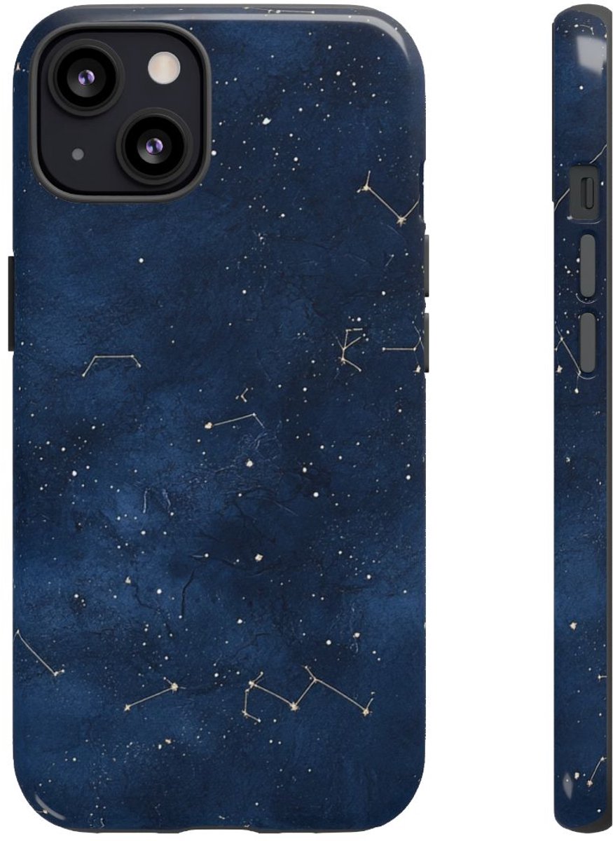 Sterrenbeeldpatroon op Donkerblauwe Achtergrond – Telefoonhoesje Geschikt voor iPhone 13