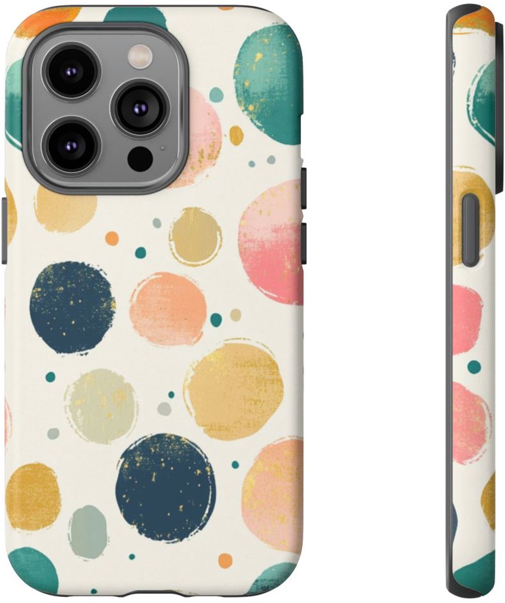 Vrolijk Abstract Stippenpatroon – Telefoonhoesje Geschikt voor iPhone 14 Pro