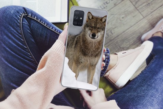 Coque Samsung Galaxy A71 - Loup - Neige - Animaux - Siliconen - Sinterklaas - Noël - Cadeaux - Cadeaux chaussures