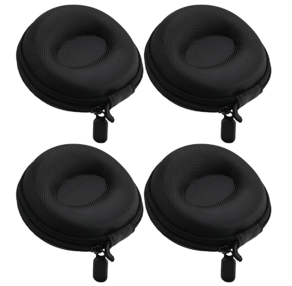 Horlogeboxen - 4 stuks - Zwart - Voor 1 Horloge - Ronde enkele horlogekast - Horloge Doos - Slimme horloge reisdoos - Horlogedoos - Horloge Opbergdoos - 9.5*9.5*5.5cm - Reisaccessoires - Voor mechanische horloges en smartwatches