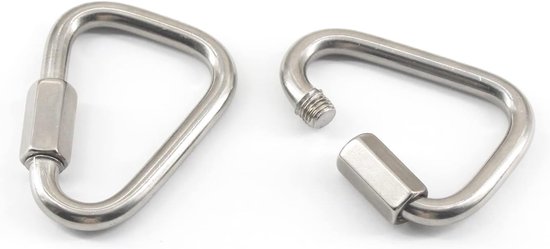 Connettori Rapidi Per Catena In Acciaio Inox 304 | 2 Pezzi A Triangolo Con Blocco Di Sicurezza | Per Altalene, Tende, Campeggio