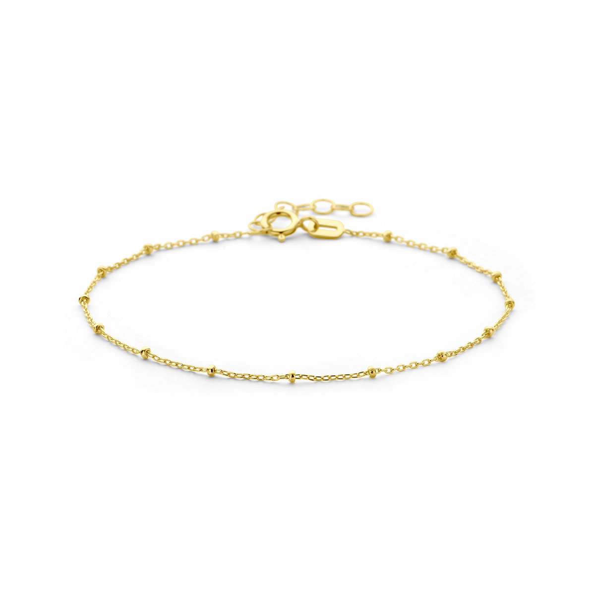 Marie Celeste armband bolletjes 1,3 mm 16 + 3 cm - Goud