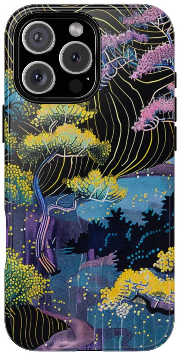 Kleurrijk Abstract Boomlandschap – Telefoonhoesje Geschikt voor iPhone 16 Pro Max