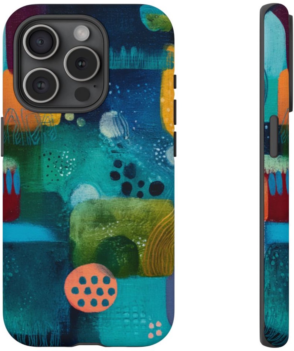 Abstracte Geometrische Vormen – Telefoonhoesje Geschikt voor iPhone 15 Pro