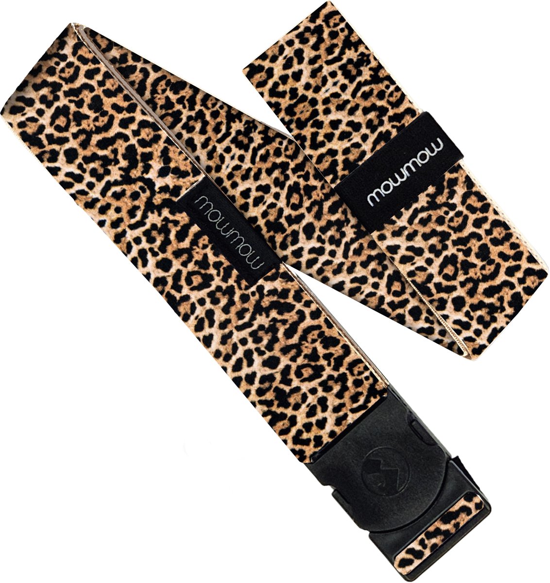 MowMow Elastische riem - Stretch - 105 cm - Heren - Dames - Luipaard print
