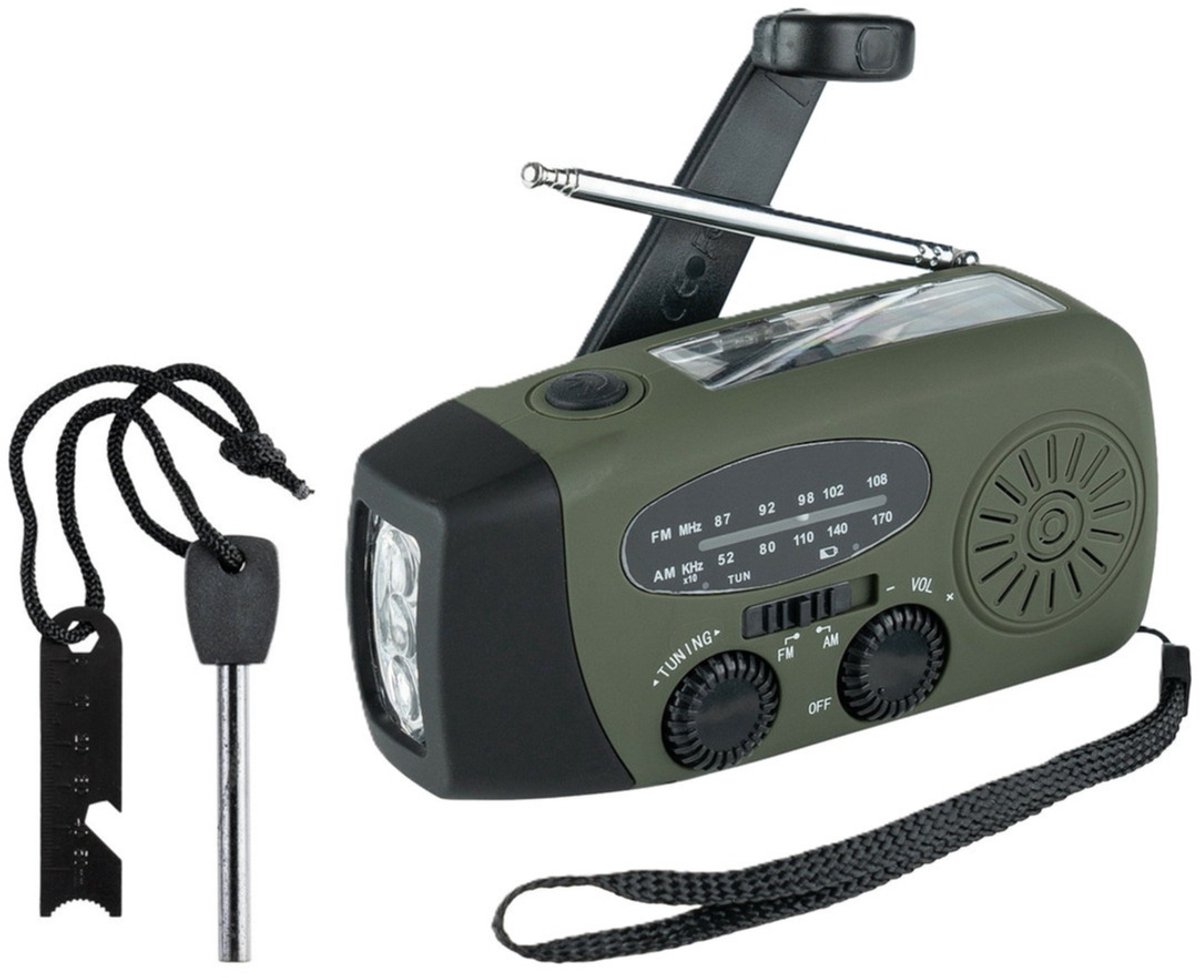 Fosco Noodpakket/Survival prep set - noodradio met handzwengel - magnesium vuurstarter set