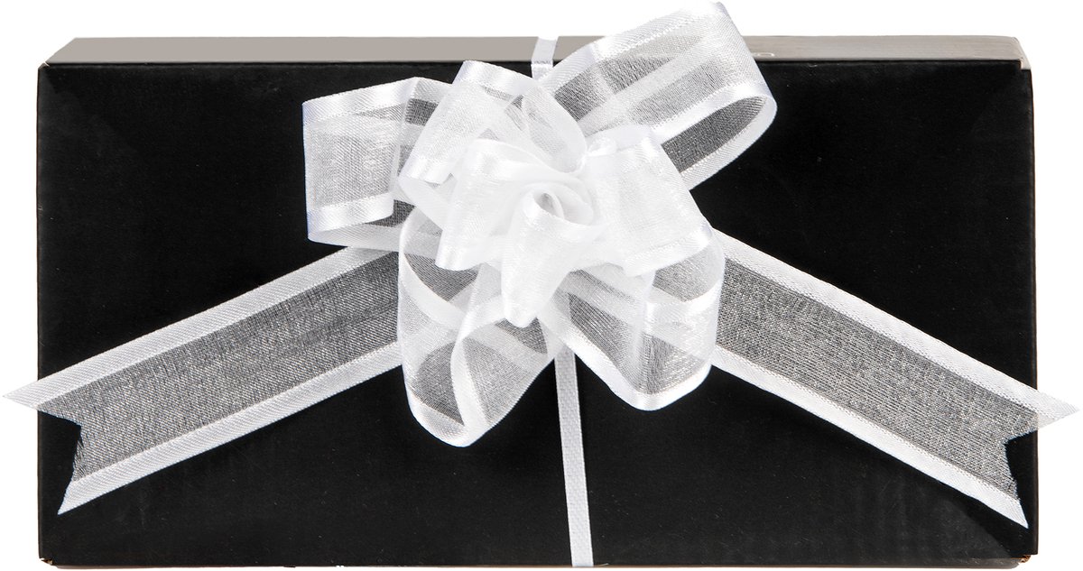 HOBI - 6 trekstrikjes van wit organza