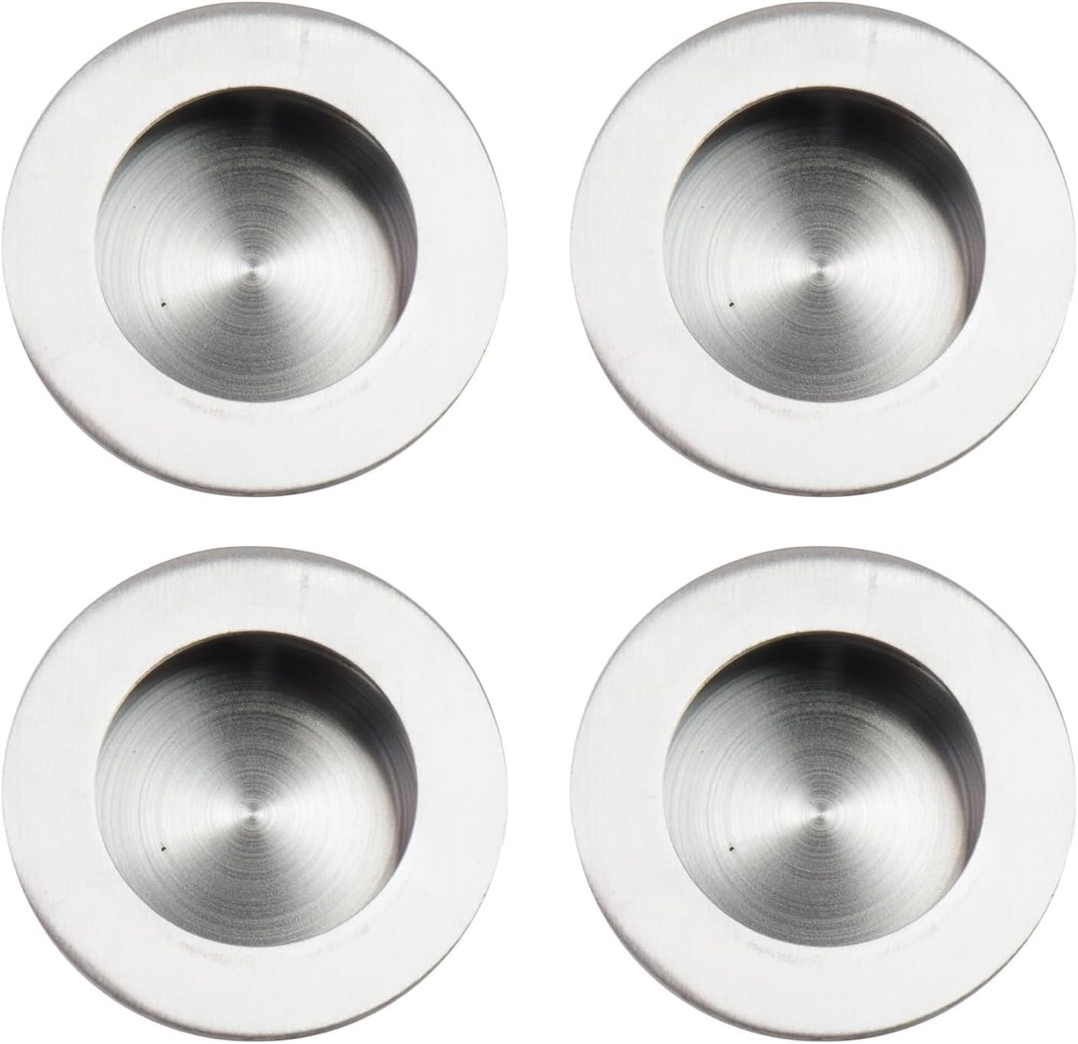 Meubelgrepen - 4 Stuks - RVS - Zilver - Met schroeven - Rond - 50×40 mm - Komgreep - Meube