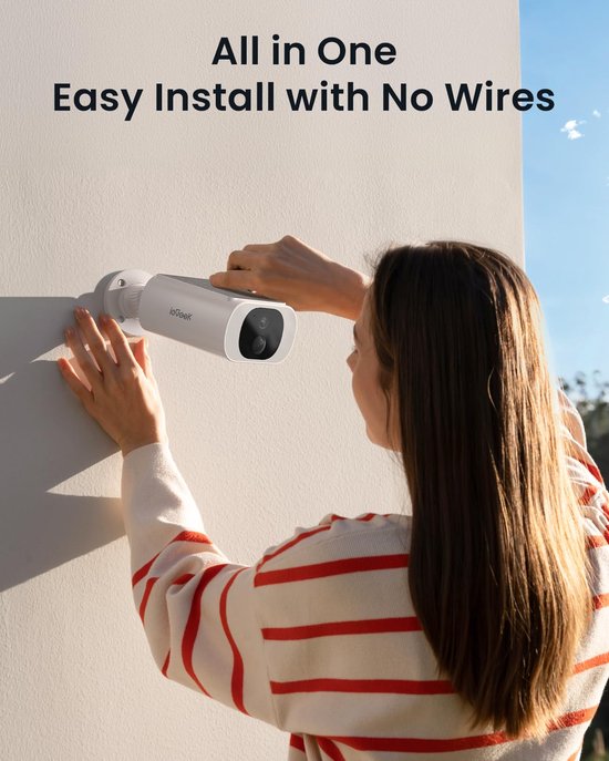 ieGeek 5MP Solar Beveiligingscamera - met Ingebouwd Zonnepaneel - AI-bewegingssensor - Slim Alarm - Kleuren Nachtzicht - 2-weg Audio van Merkloos — afbeelding 2
