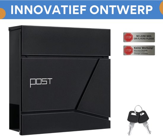 Brievenbus met geïntegreerd krantenvak