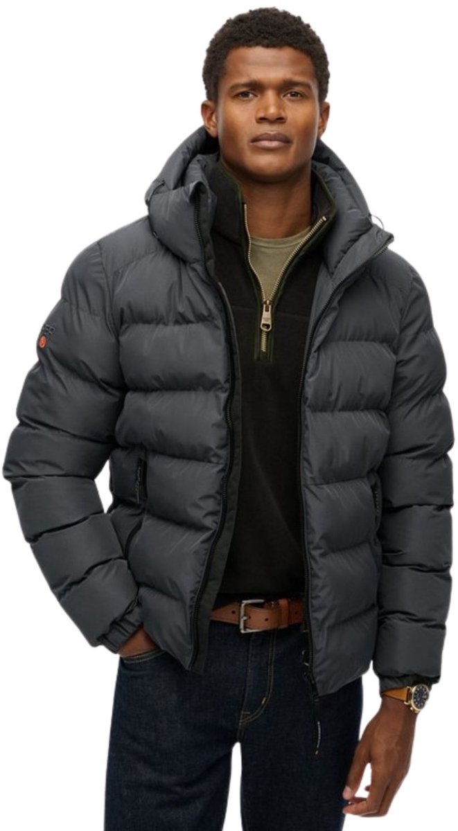 Superdry Hooded Sports Puffer Casual Winterjas Heren 3XL Bruin