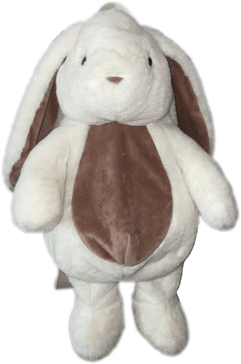 Cute since 1999 - Knuffel rugzak - Witte Konijn Rugzak - Boekentas kleuter - Zachte rugtas meisjes en jongen - 42x25cm
