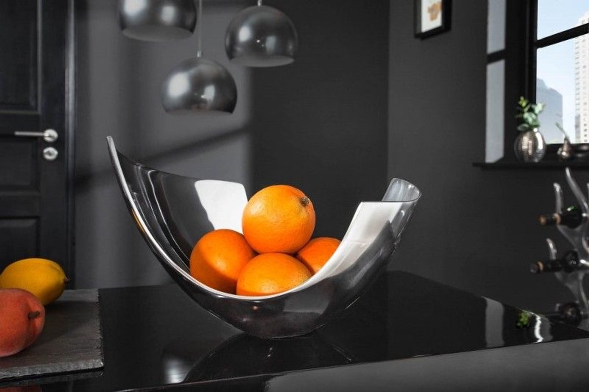 Moderne kom ABSTRACT 30cm gepolijst aluminium decoratie - 8509