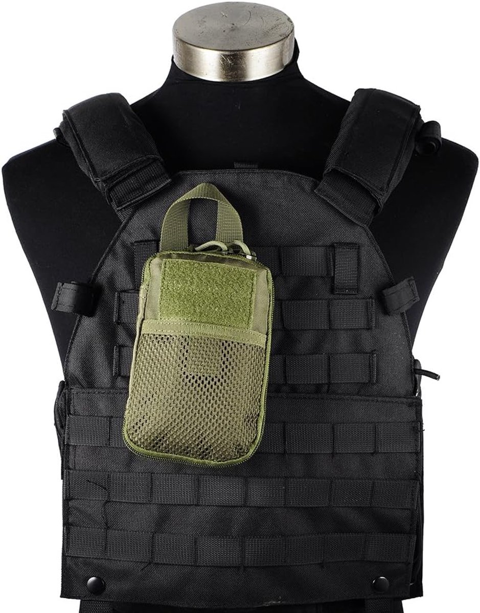 Yinuoday 2 stuks tactische Molle-zakjes militaire utility-tas compacte utility gadget gear EDC-zakje zakorganizer voor tactische vestuitrusting heuprugzak voor kamperen, wandelen en reizen (zwart
