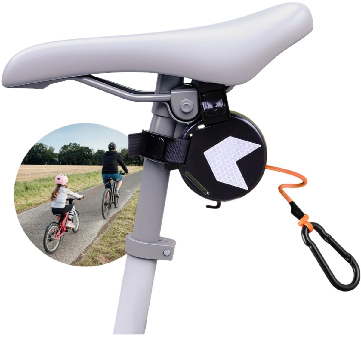 Fiets Sleepkabel - Intrekbaar met Reflecterend Vergrendelsysteem - Voor Volwassenen - Tot 120 kg