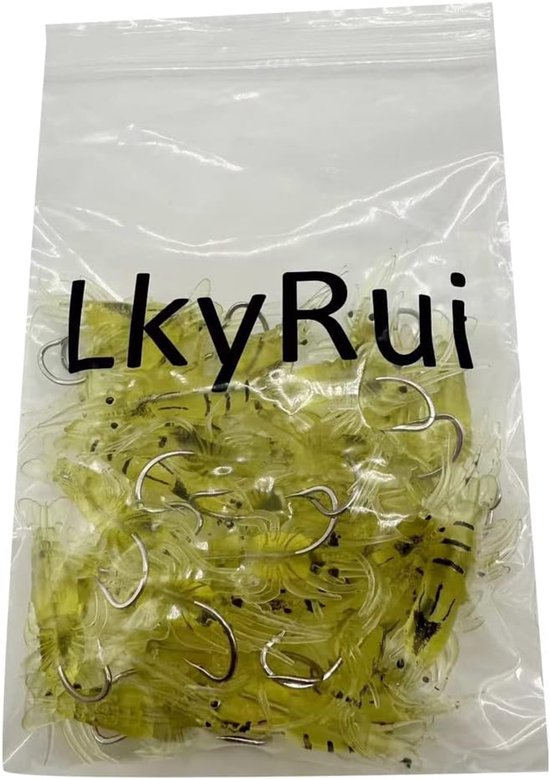 30 stuks zachte garnalenlokmiddelen met haak, roze/witte/groene crappie micrograsgarnalen voor forelbaars van Lifoost — afbeelding 2