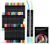 Desire Deluxe Acrylverf Stiften voor Steen, Keramiek, Glas, Hout, Canvas - Niet-Giftige Watergebaseerde Markers - Geweldig Kunstenaarsmateriaal (Dubbele Punt Multicolor, 26