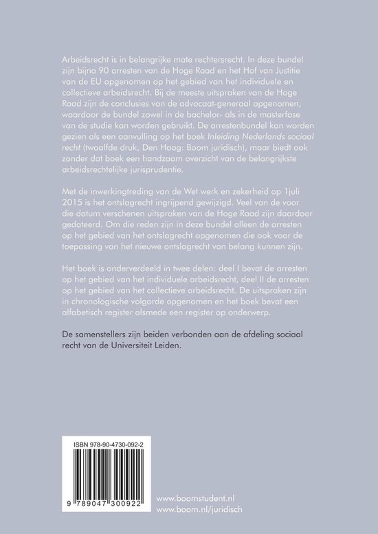 Arresten arbeidsrecht - cover