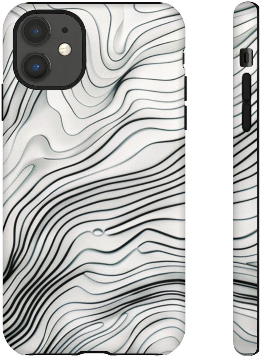 Minimalistische Topografische Lijnen – Telefoonhoesje Geschikt voor iPhone 11