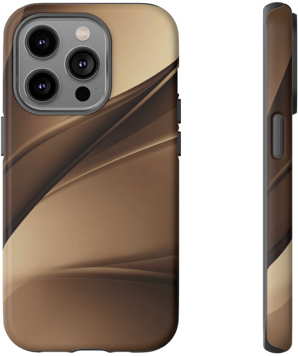 Abstracte Bruine Gradientgolven – Telefoonhoesje Geschikt voor iPhone 14 Pro