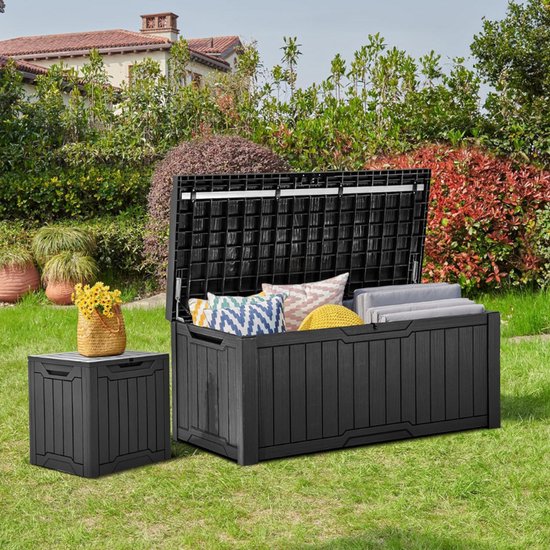 Kuba Opbergbox 135 – Zwart – Metaal – Regen Waterdicht – Afsluitbaar – Stevig & Robuust – Buiten – Tuin – Met Gasveren - Kliko ombouw of container ombouw kopen Kuba Opbergbox 135 – Zwart – Metaal – Regen Waterdicht – Afsluitbaar – Stevig & Robuust – Buiten – Tuin – Met Gasveren - Kliko ombouw of container ombouw kopen
