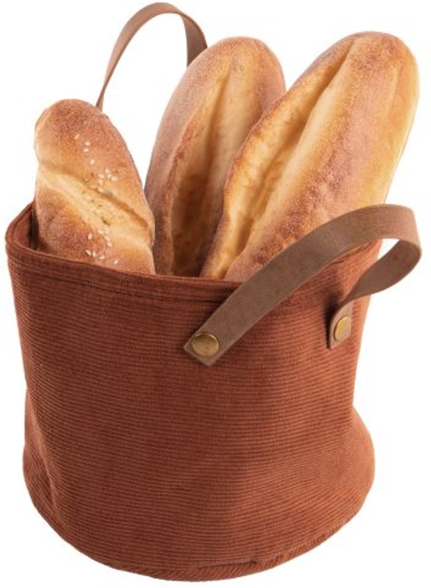 Tiseco - Broodmand VELMAR - opvouwbaar, wasbaar - Dia 18 cm - cognac