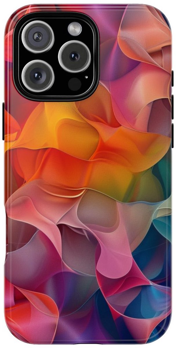 Kleurrijke Abstracte Vloeiende Vormen – Telefoonhoesje Geschikt voor iPhone 16 Pro Max