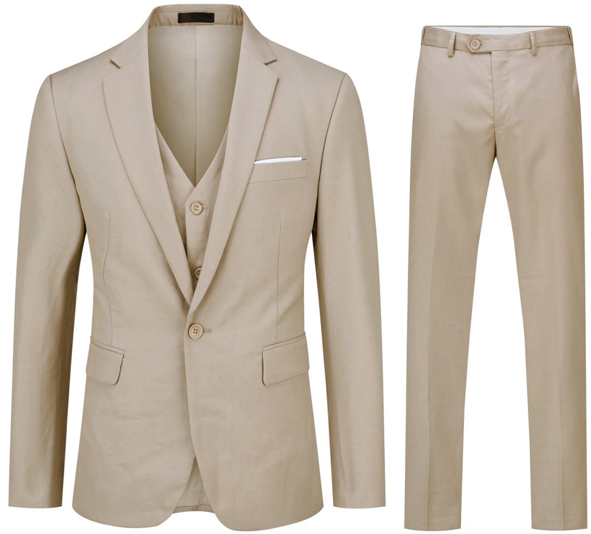 ALLTHEMEN Heren 3-Piece Suit - Heren casual pak voor zaken - 2XL