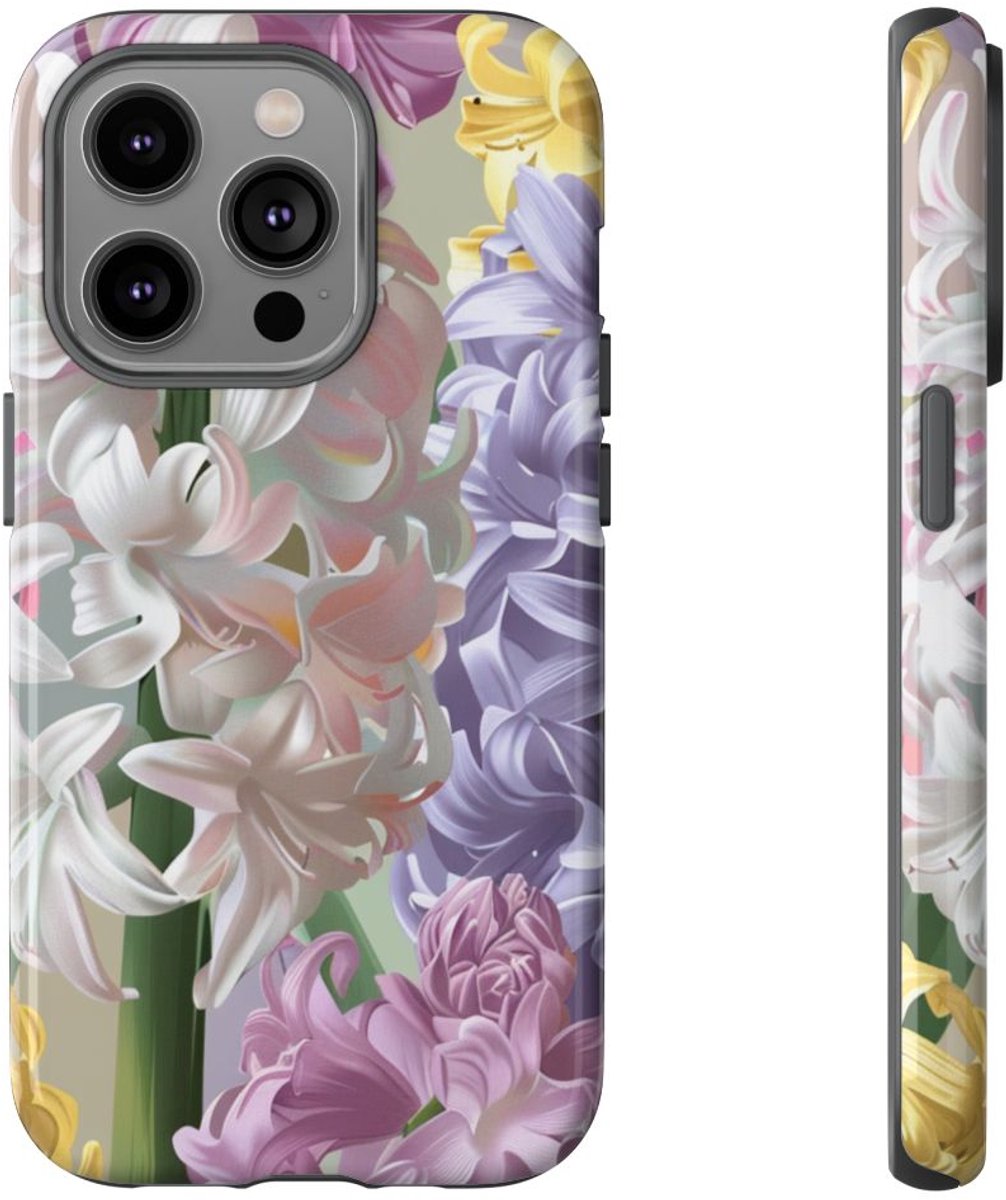 Kleurrijk Hyacinten Bloemenpatroon – Telefoonhoesje Geschikt voor iPhone 14 Pro