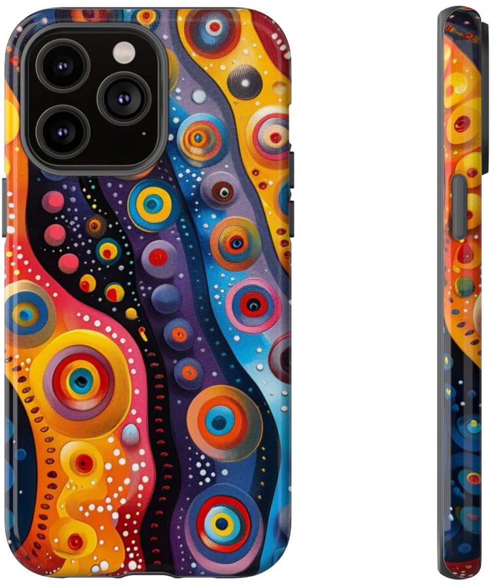 Kleurrijk Abstract Cirkelpatroon – Telefoonhoesje Geschikt voor iPhone 14 Pro Max