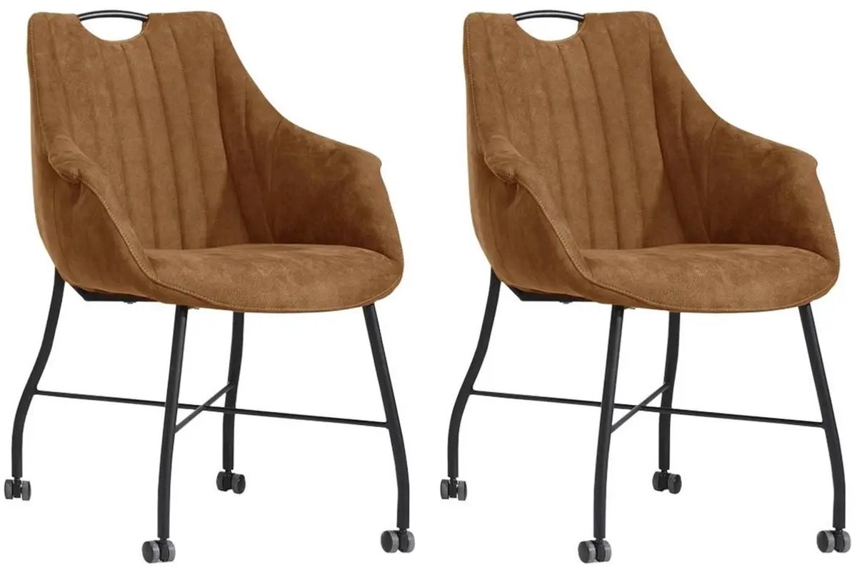 MX Sofa Eetkamerstoel Metric - Cognac (set van 2 stoelen)