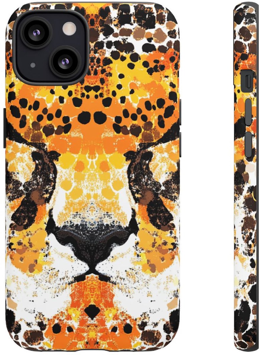 Abstracte Cheetagezicht Patroon – Telefoonhoesje Geschikt voor iPhone 13