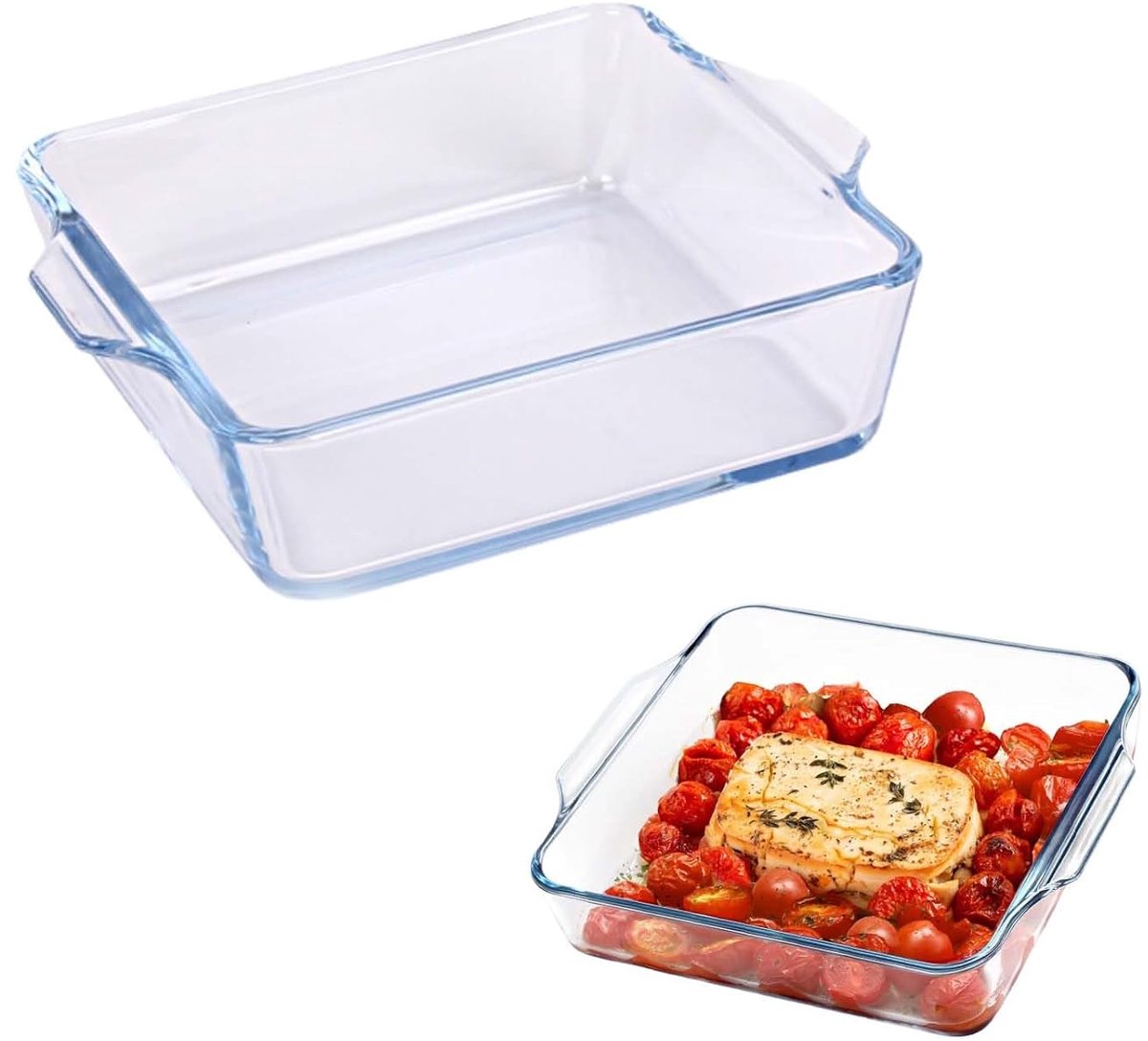 Kleine bakplaat - borosilicaatglas - hittebestendig - 1 stuk
