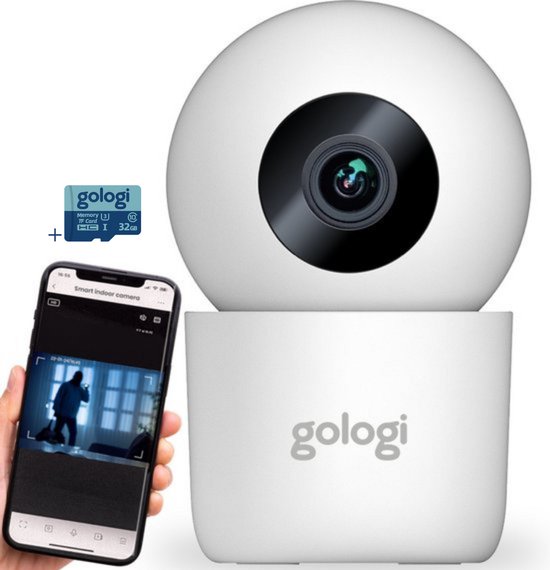 Gologi Beveiligingscamera Smart Indoor met Nachtzicht en App - Gologi - €34,95