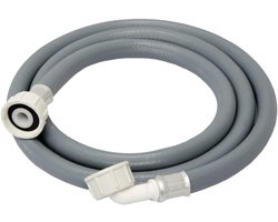Wasmachine Inlaatslang - Trommel Wasmachine Inlaatslang - Wasmachine Slang - 3m Inlaatslang - Geschikt voor Wasmachines en Vaatwassers - Grijs - Kunststof - 1 Stuk