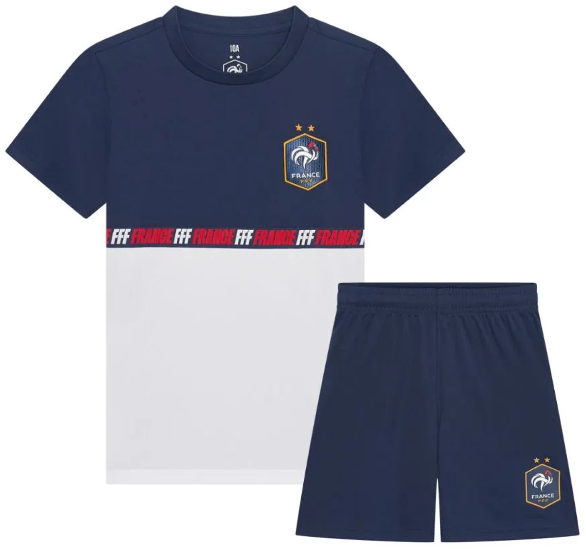 Frankrijk Voetbaltenue Kinderen - Maat 152 - FFF - Sportkledingset - Voetbaltenue Kinderen - Jongens & Meisjes - 100% Polyester - Shirt & Broekje