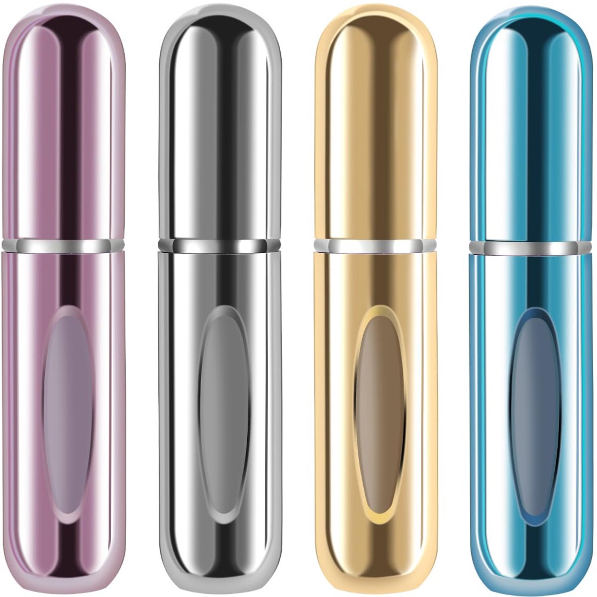 Draagbare mini navulbare spray parfumfles, 5 ml navulbare spray parfumverstuiver, geurpompdoos voor op reis en onderweg (4-pack)