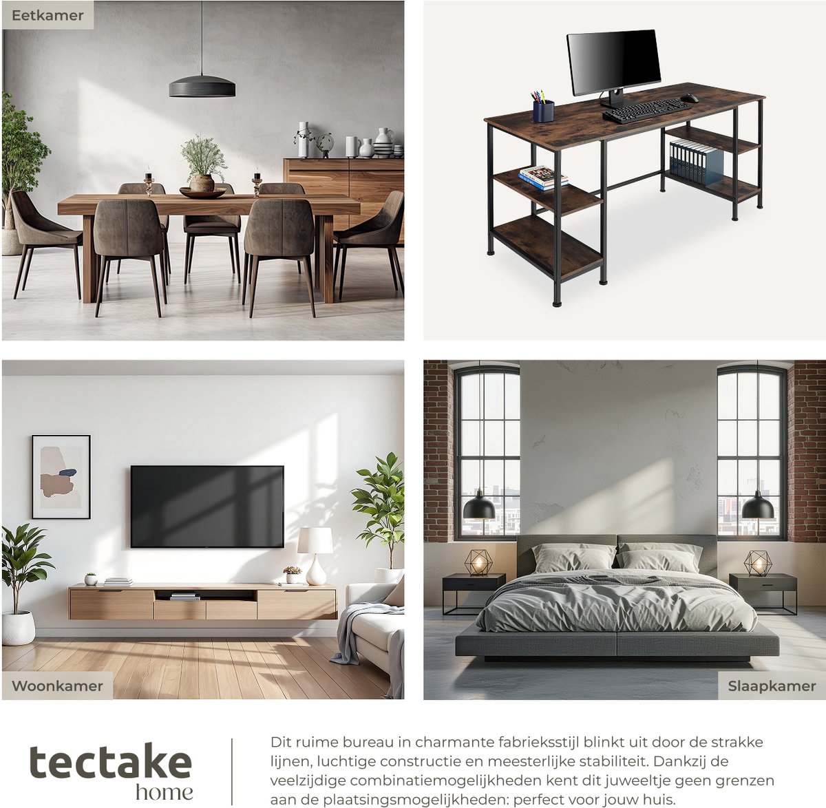 tectake tectake Bureau Computerbureau - afbeelding 5
