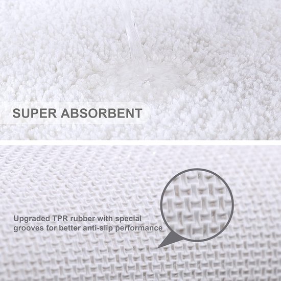 Olanly Luxueuze toiletmat, U-vormig, badmat, wc-mat met uitsparing, extra zachte en absorberende microvezel, antislip, pluche, hoogpolig, machinewasbaar, droogkastbestendig, 60 x 50 cm, zwart