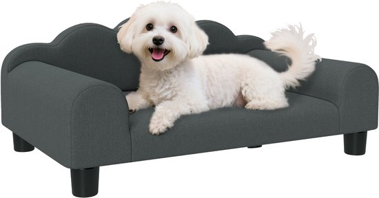 PawHut-Pet Sofa-66x42x28,5cm-Velours-Grijs foncé