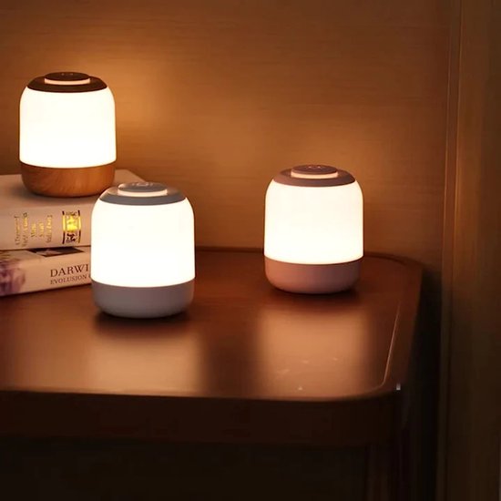 Best Active Touch Nachtlampje - Dimbaar en Oplaadbaar via USB-C - Draadloze Nachtlamp - 3 Lichtkleuren - LED - Camping Lamp - Tafellamp - Slaapkamer Lamp - Leeslamp - Roze van Merkloos — afbeelding 5