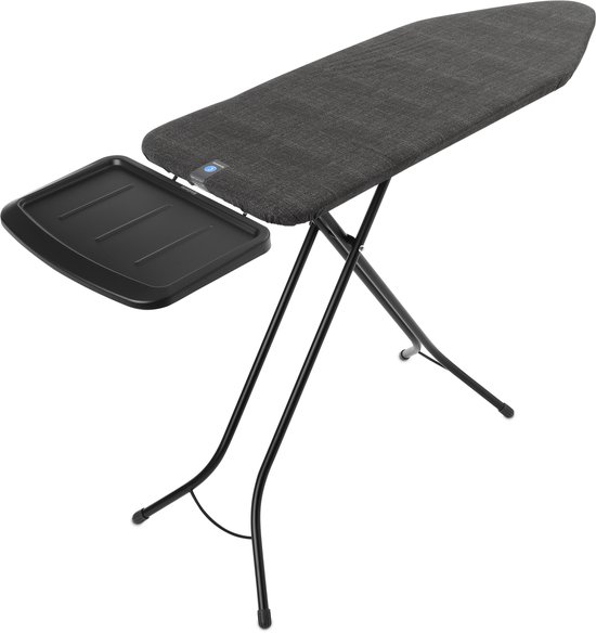 Brabantia Planche à repasser C - avec repose-fer pour générateur à vapeur solide - 124x45 cm - Denim Black
