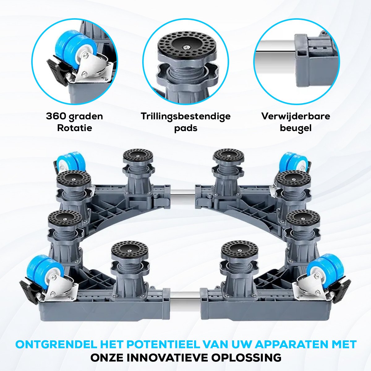 Fleau Home Wasmachine Verhoger PRO - Max 500KG - Met Wielen